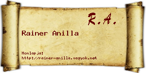 Rainer Anilla névjegykártya